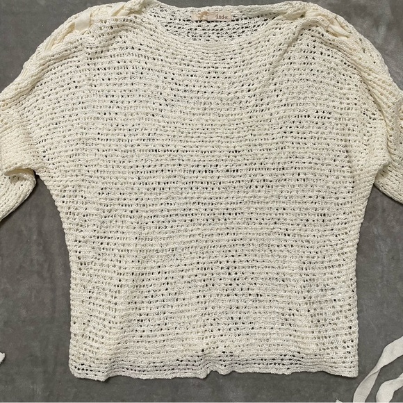 Rewind Ivory Crochet Knit Sweater Size XXL - Picture 2 of 9